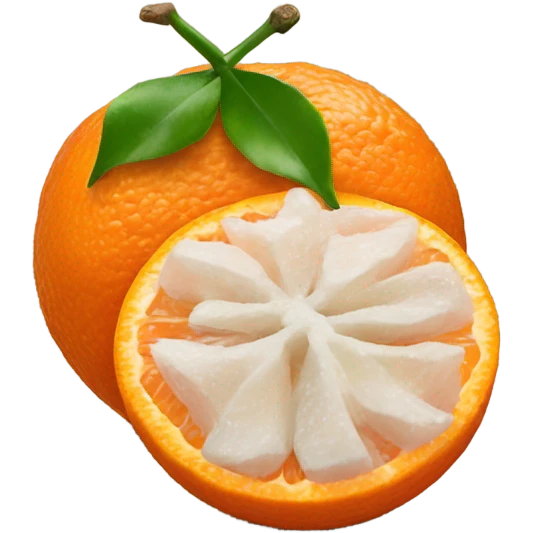 tangerines with pealed tangerines emoji