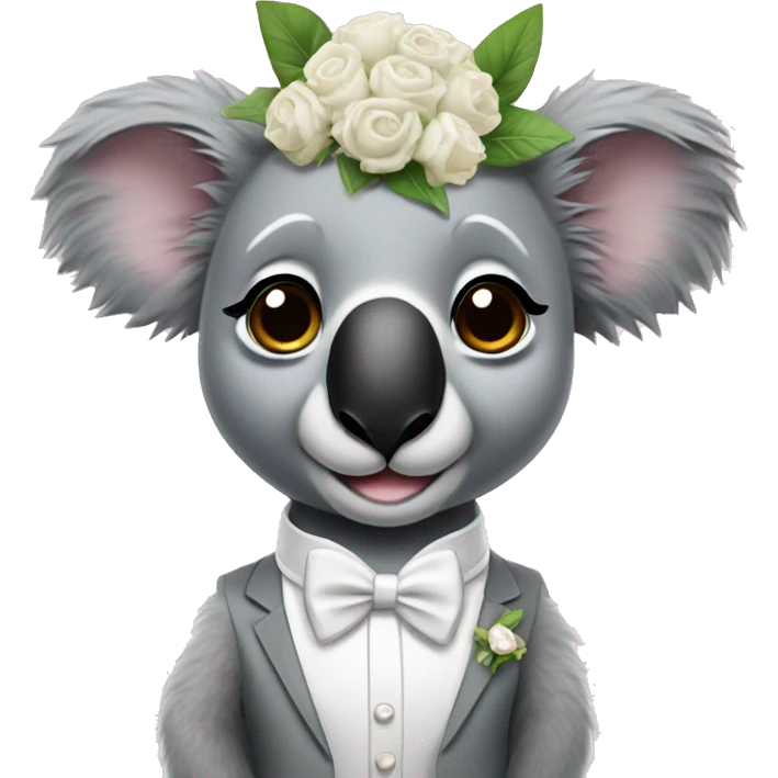 Koalas wearing wedding attire emoji