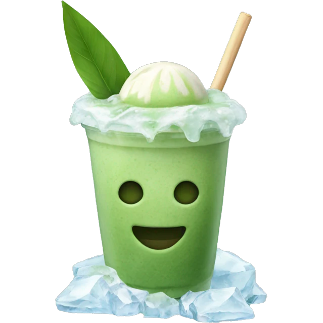 Iced matcha coconut emoji