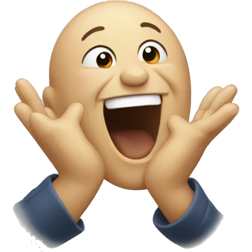 laughing with hands together emoji