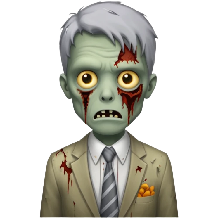 zombie with tie emoji