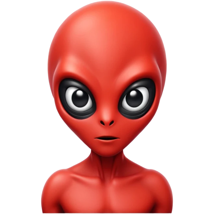 red alien with big black eyes emoji