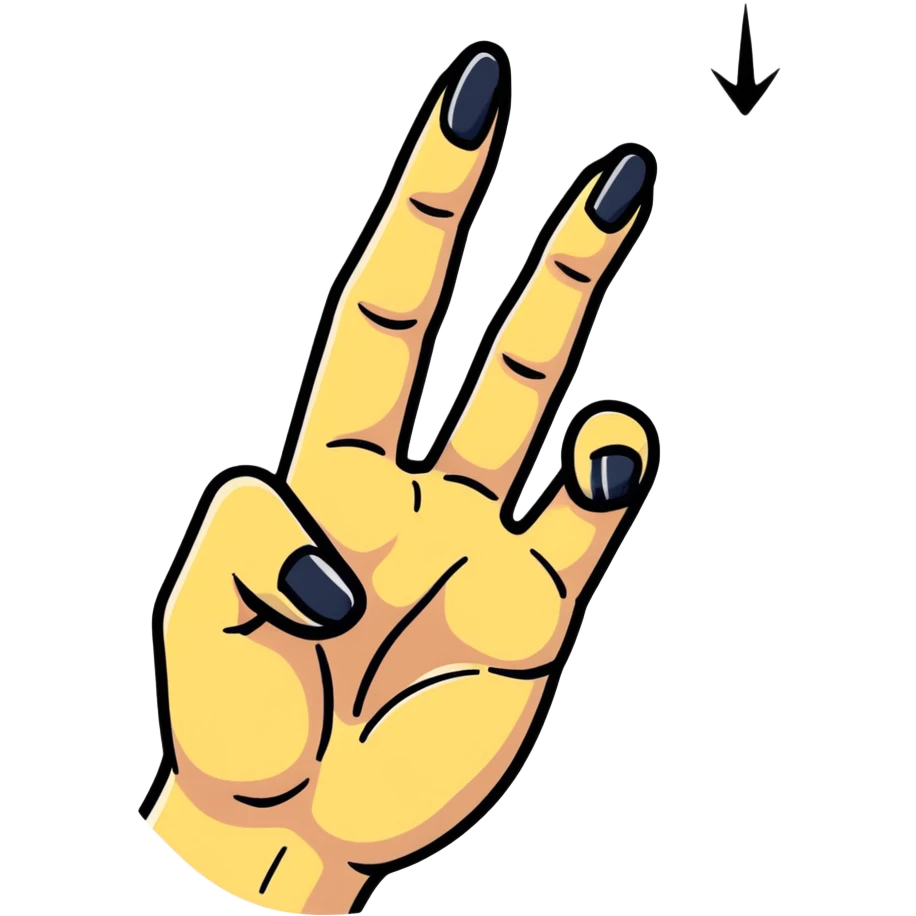 Realistic hand with sign of horns emoji