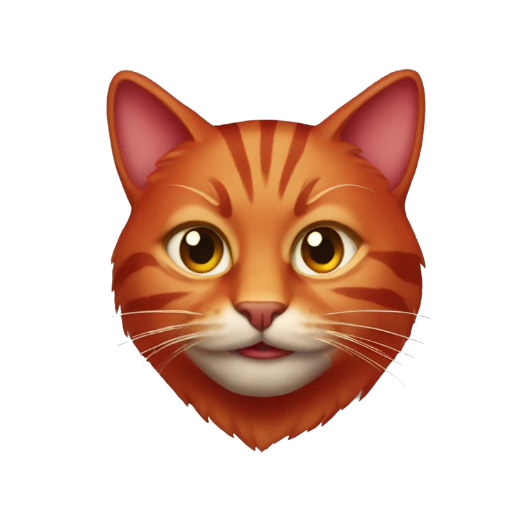 A crimson cat emoji