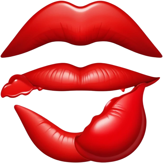 Kiss lips imprinted from lipstick emoji