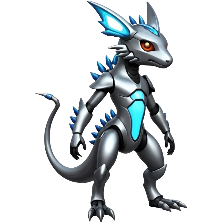 Modern Cyber Lombax-Fakémon-creature, full body emoji