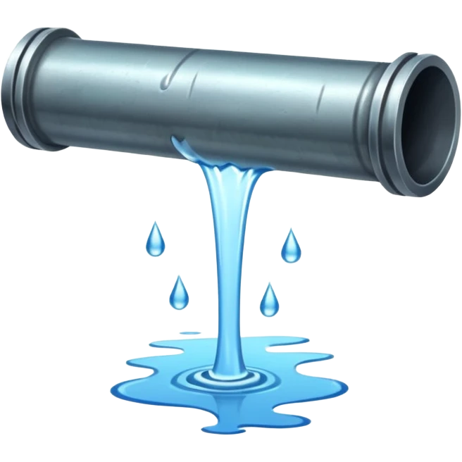 sewer steel shiny pipe with leaking water  emoji