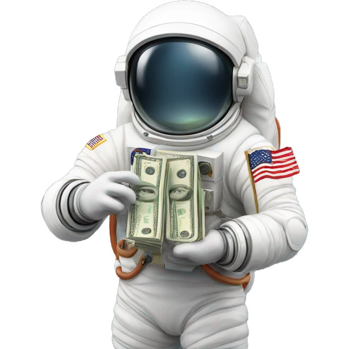 Astronaut holding a few dollars emoji