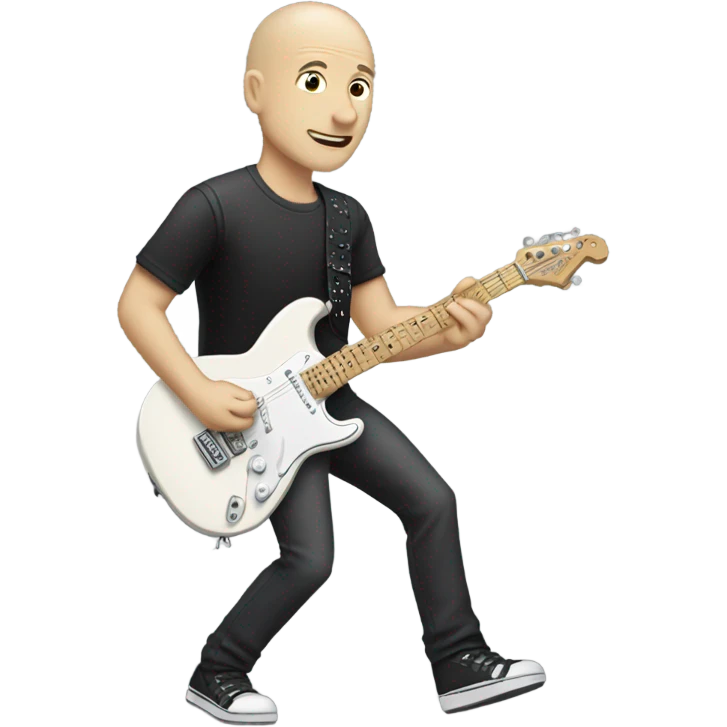 White bald guy playing an electric guitar emoji
