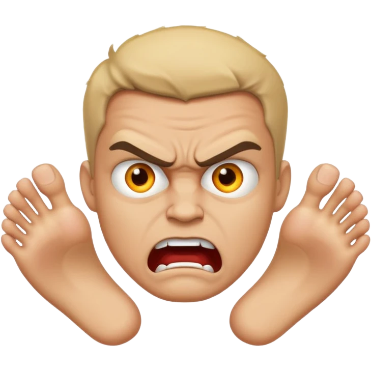 Angry man with toes  emoji