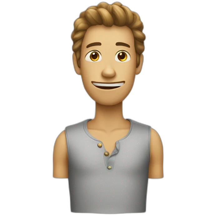 Singe taper cailloux emoji