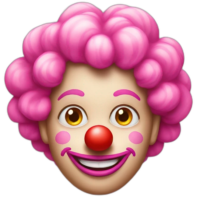 a pink clown emoji