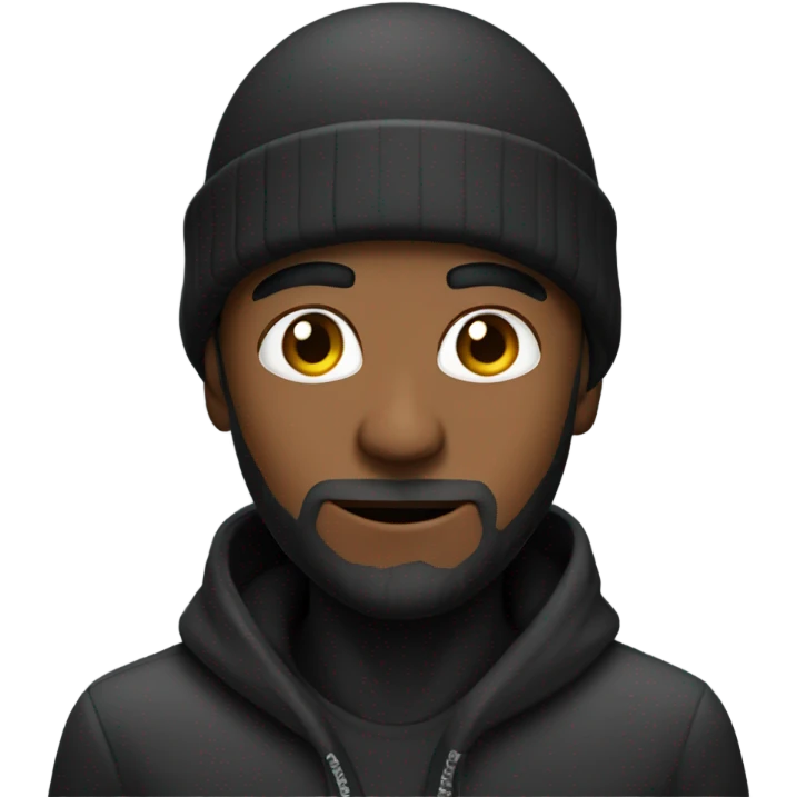 Dark Indian man with black beanie with a really good jawline spraying pesticide emoji