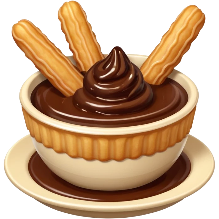 mini churros with chocolate and matching topping in a bowl emoji