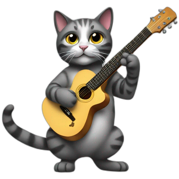 a cat playing the guitar emoji