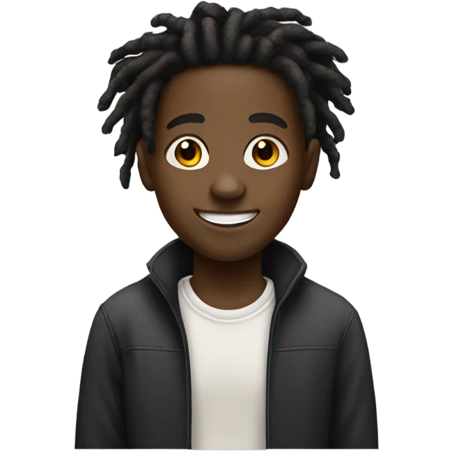 black boy with dreadlocks smiling emoji