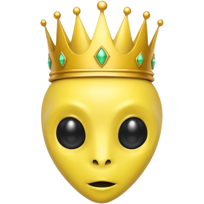 yellow alien with crowN emoji