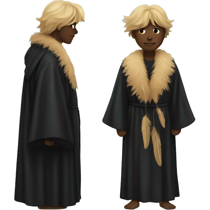Black robe with feathers emoji