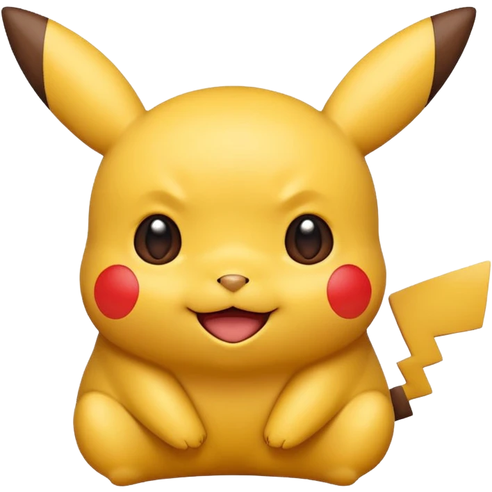 Pikachu in Rednote app emoji style, with a cheerful expression, rounded features, and a touch of red color emoji