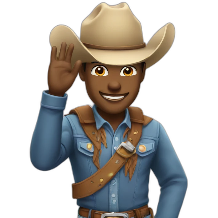 smile cowboy salute emoji