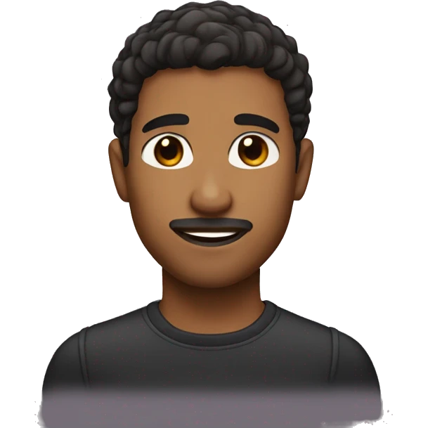 a brown person with a stubble, dark hair brown eyes. emoji