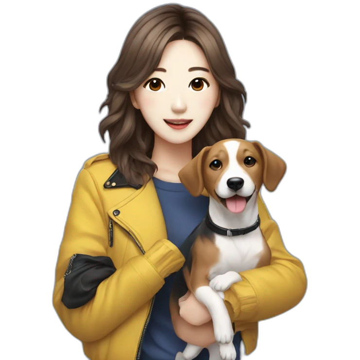 K-pop singer with dog emoji