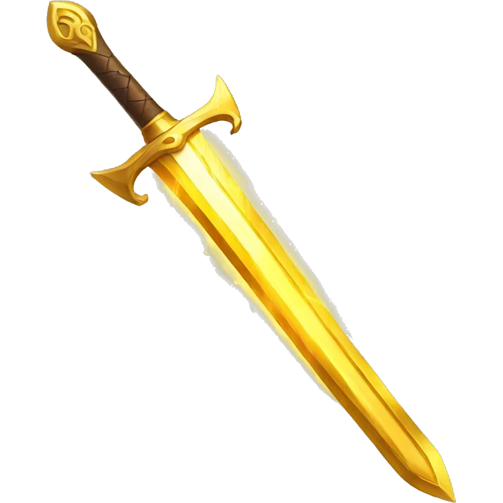 golden glowing sword emoji