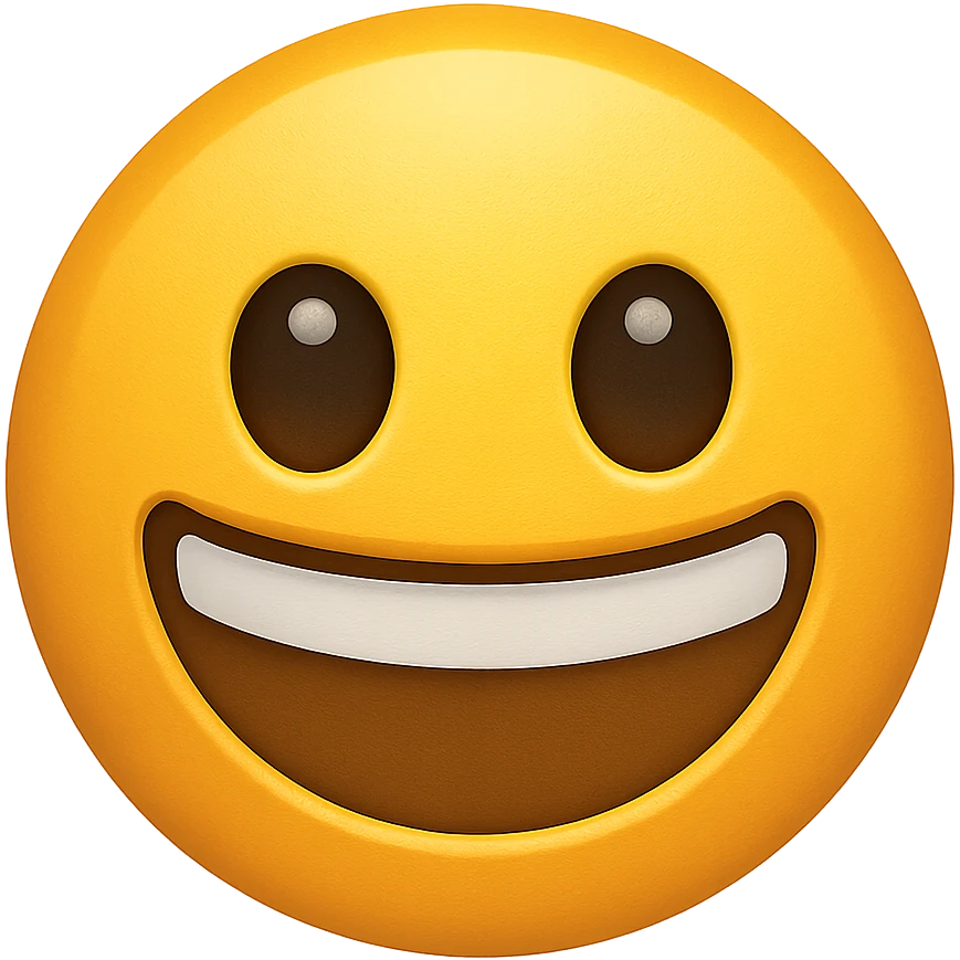 emoji with a big smile, vibrant colors, cartoon style emoji