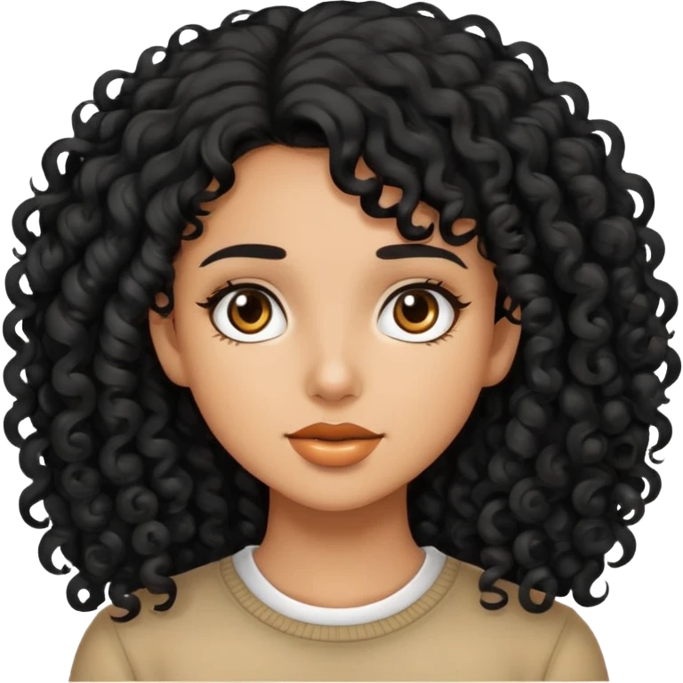 girl with black curly hair emoji