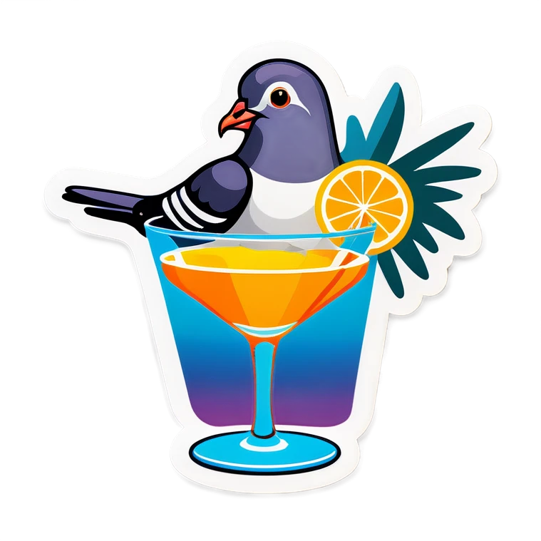 Pigeon cocktails emoji