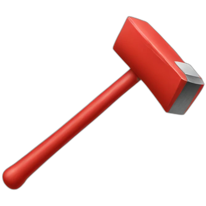 Mascot hammer red emoji