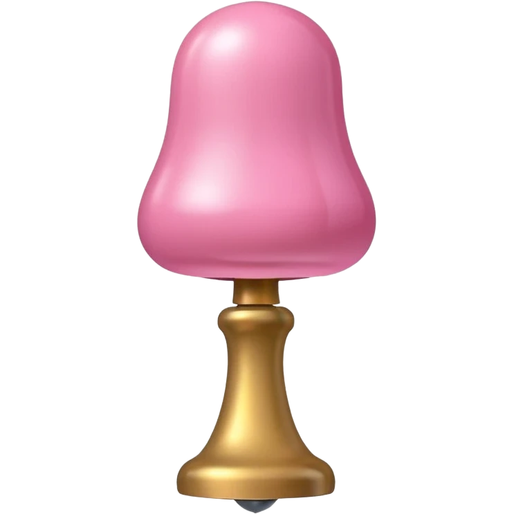 long, curved, skin toned shaft with bulbous bell-shaped pink top emoji