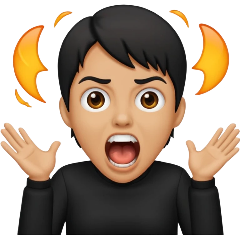 scream in black clothing emoji