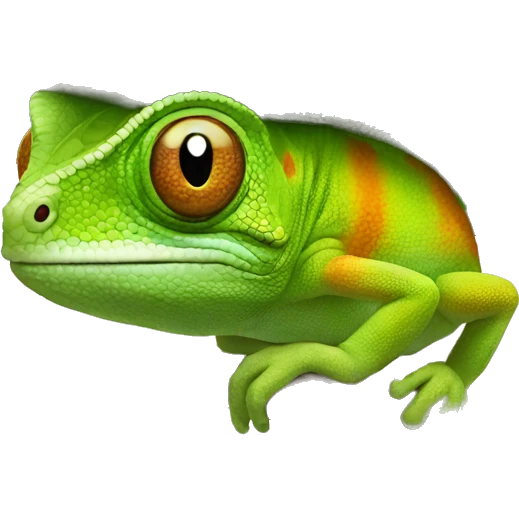The chameleon in the hat shows OK emoji