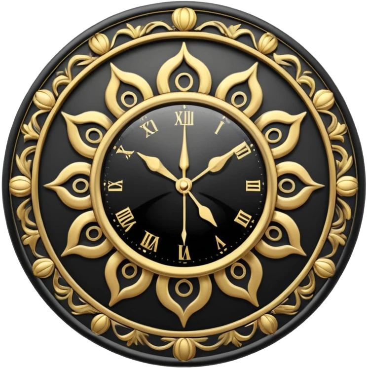 black sun clock emoji