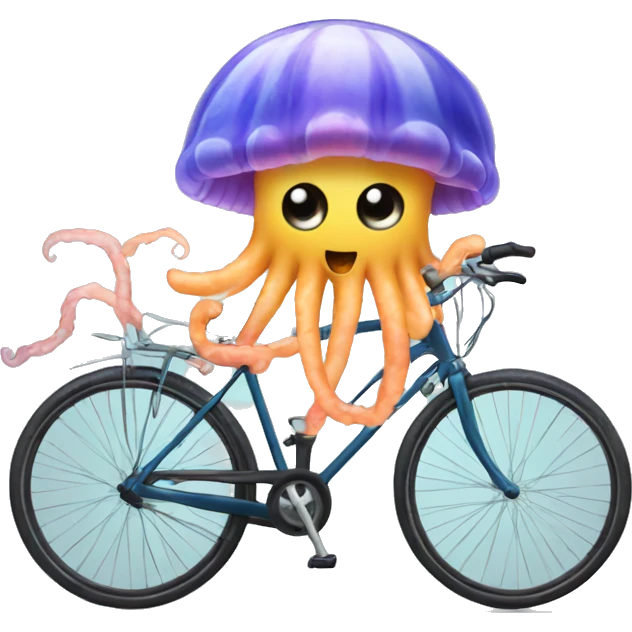 Jellyfish riding a bicycle emoji