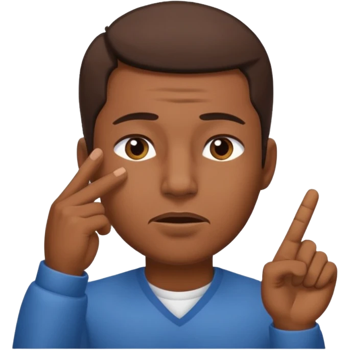 Emoji de hombre haciendo silencio y señalandose la cabeza con los ojos cerrados emoji
