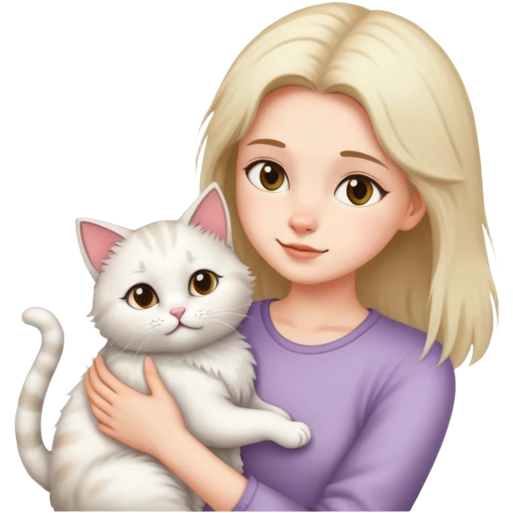 cat and 1 girl emoji