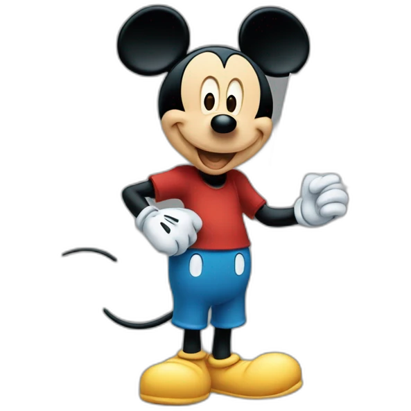 Mickey holding a blank sign emoji
