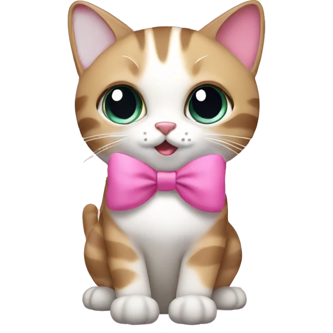 cat with a pink bow emoji