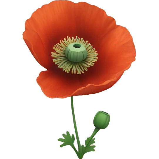 Poppy flower  emoji