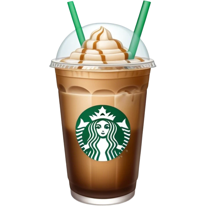 Starbuck ice coffee with ice cubes emoji