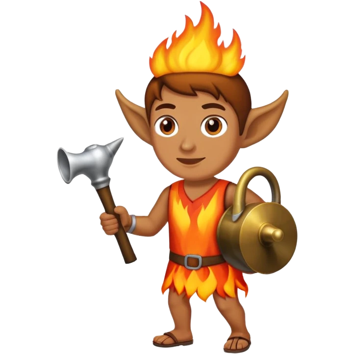 Person carrying fire in a horn the way people used to emoji