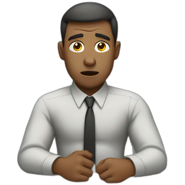 man frustrated at office emoji