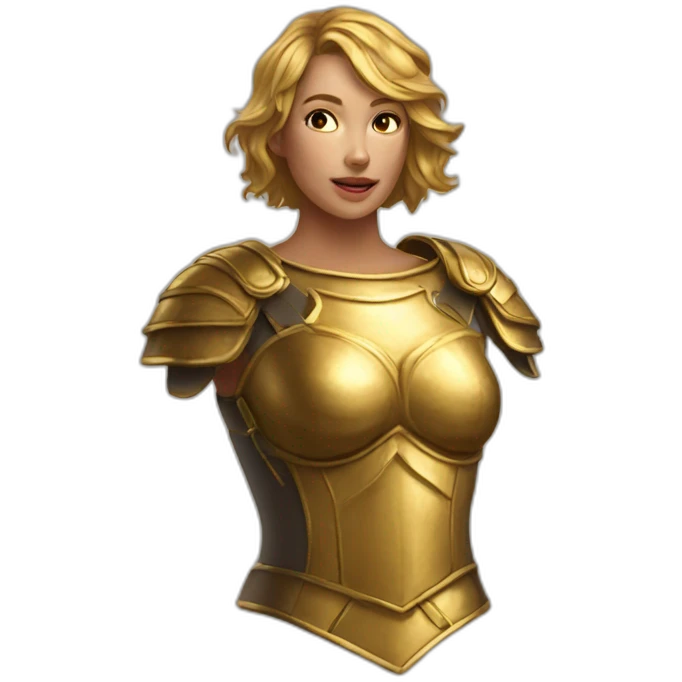 golden female breastplate emoji