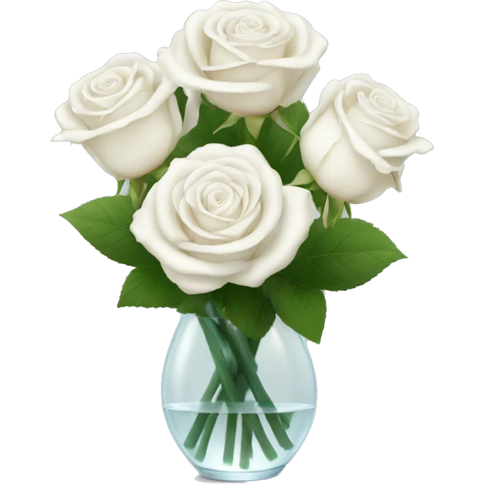 White rose bouquet in a glass vase emoji