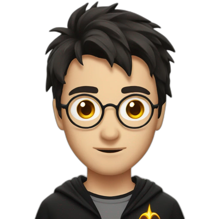 Harry Potter with scar in the shape of Lightning on forehead emoji
