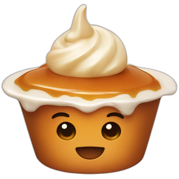 A caramel pudding emoji