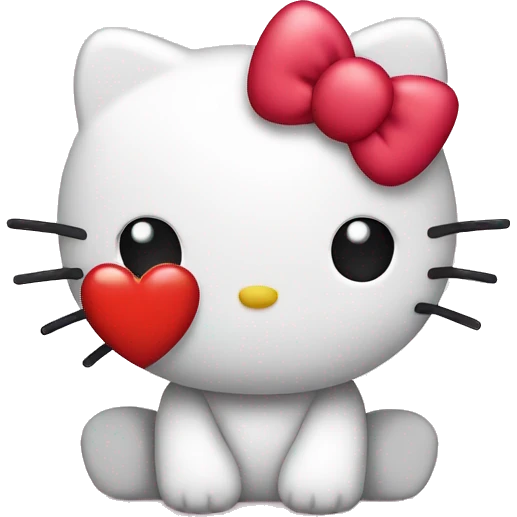 hello kitty with heart emoji