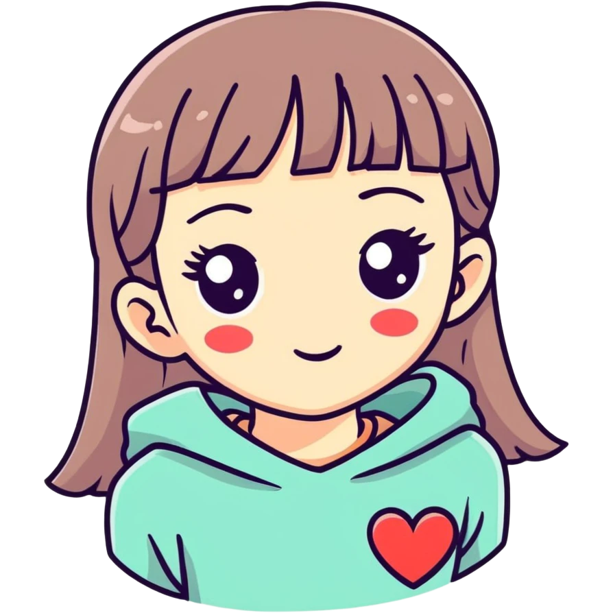 Girl with 😍 emoji